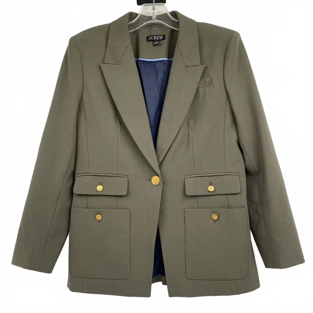 J. Crew Green Tollegno 1900 Wool Blazer | Women’s Regular 2